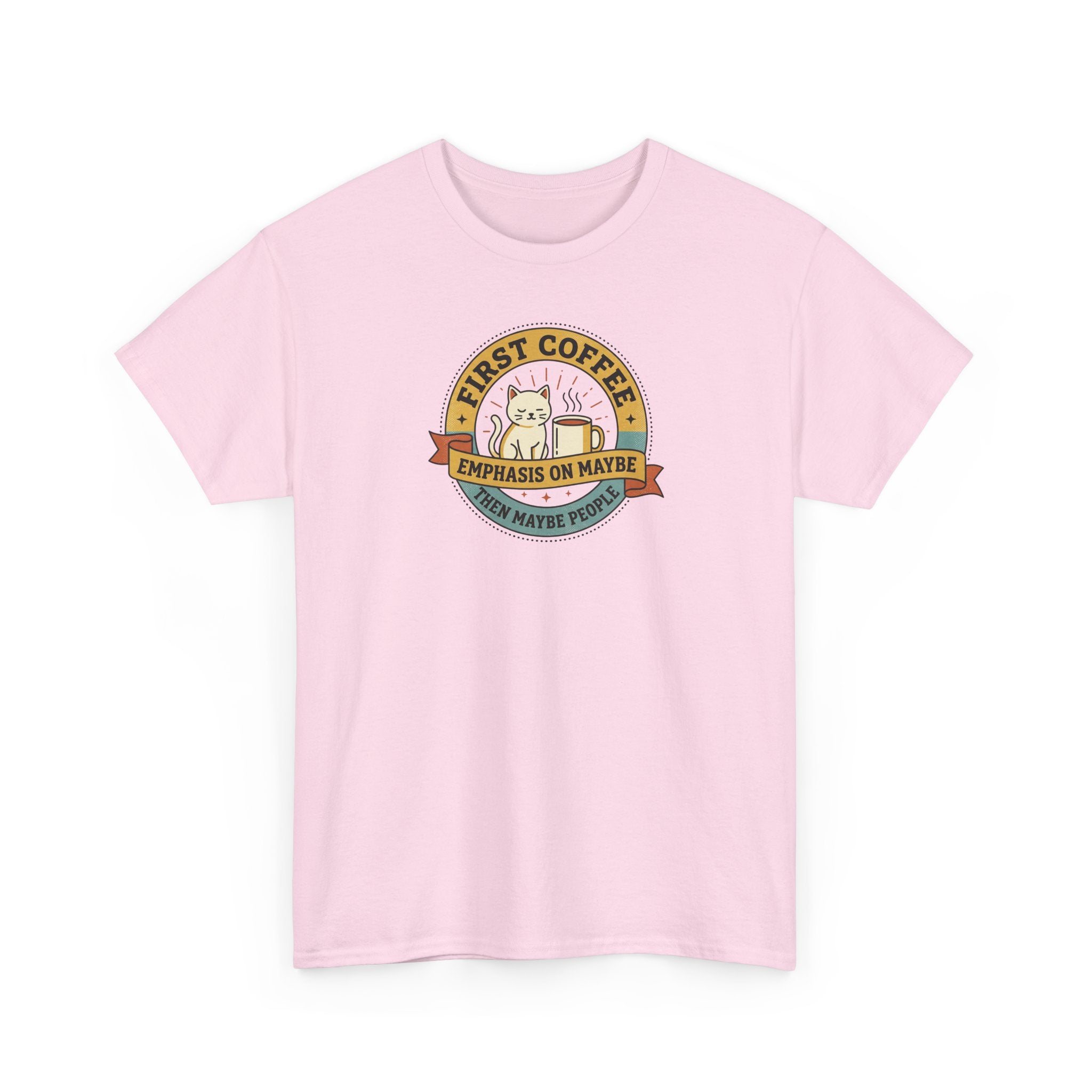 First Coffee T-Shirt | Funny Cat Coffee Lover Graphic Tee | Caffeine Before People Shirt | Morning Person Gift
