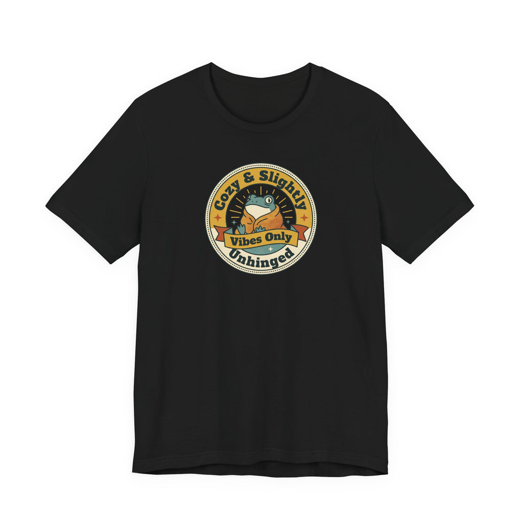 Cozy & Slightly Unhinged Vibes Only T-Shirt | Retro Sloth Graphic Tee