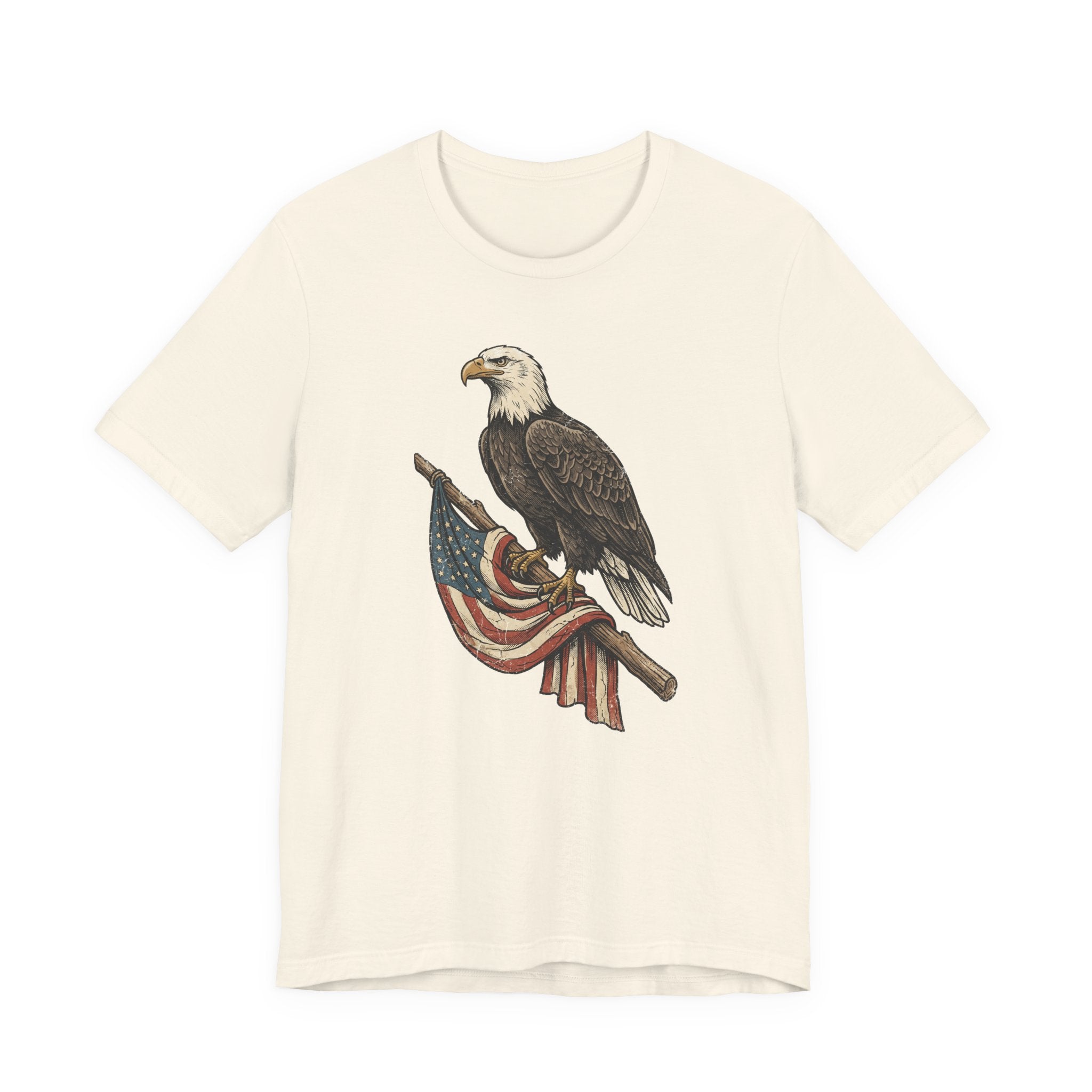 Bald Eagle American Flag T-Shirt | Patriotic USA Stars Stripes Vintage Eagle Graphic Tee Gift