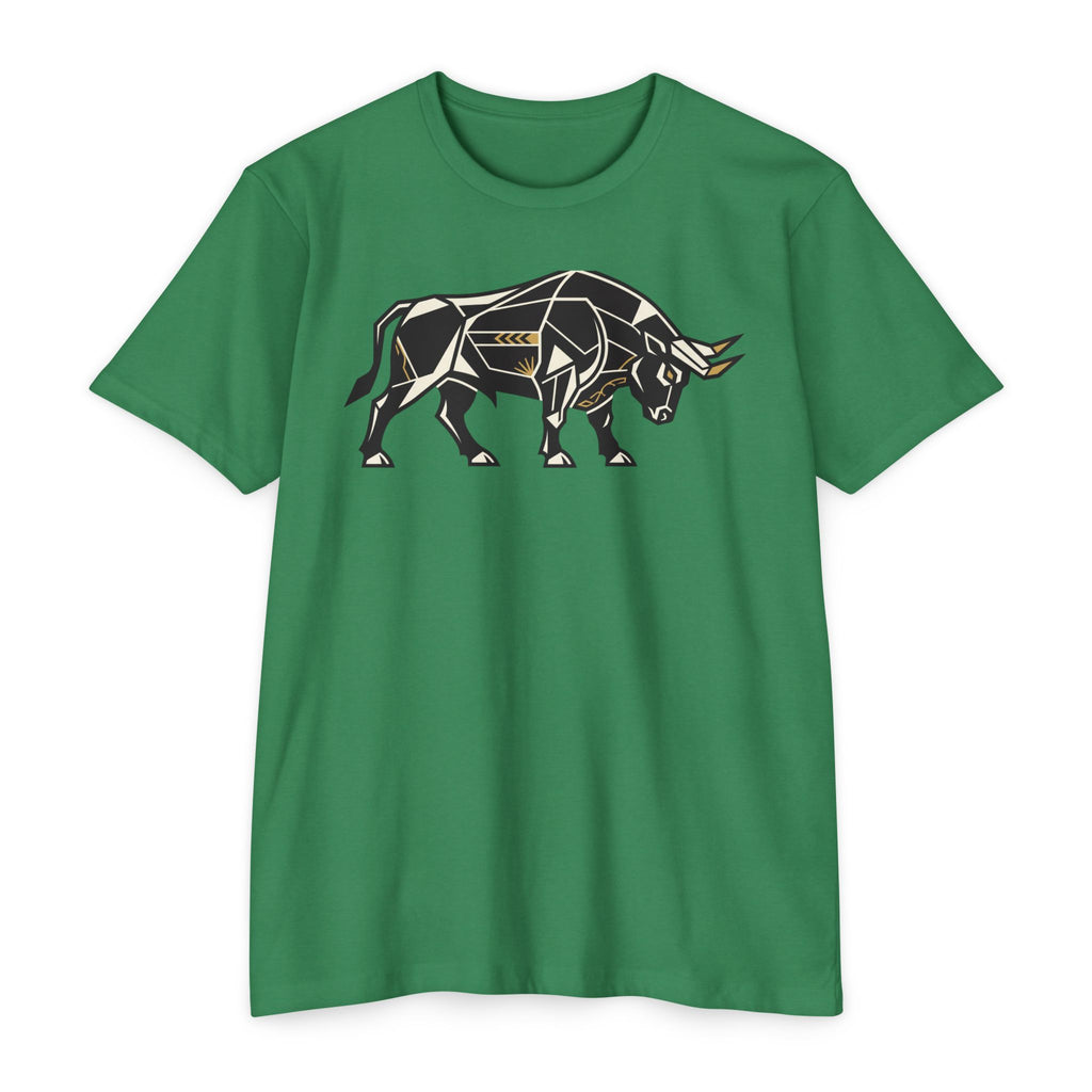 Bull T-Shirt Geometric Illustration Charging Bull Graphic Tee Animal Lover Gift Streetwear Unisex
