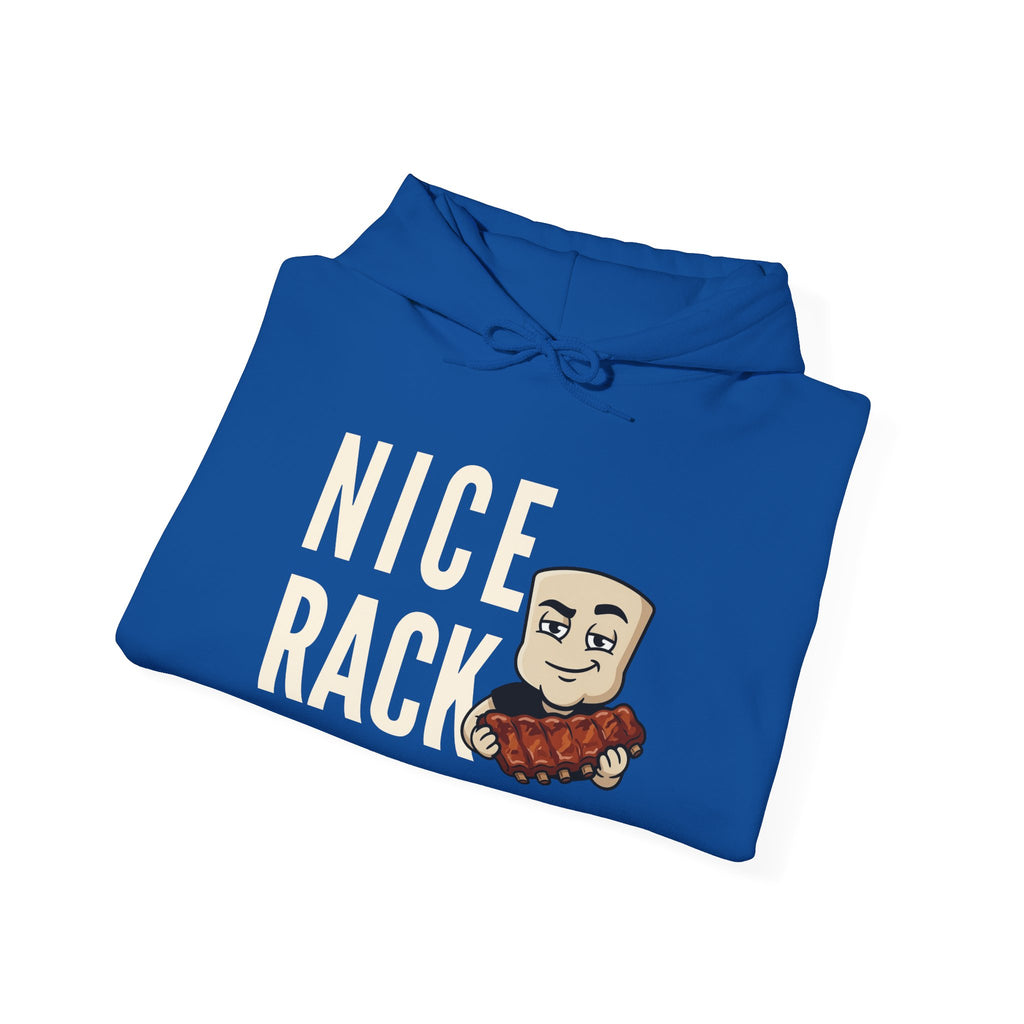 Nice Rack Hoodie | Funny BBQ Rib Graphic Adult Humor Naughty Novelty Sweatshirt Gift