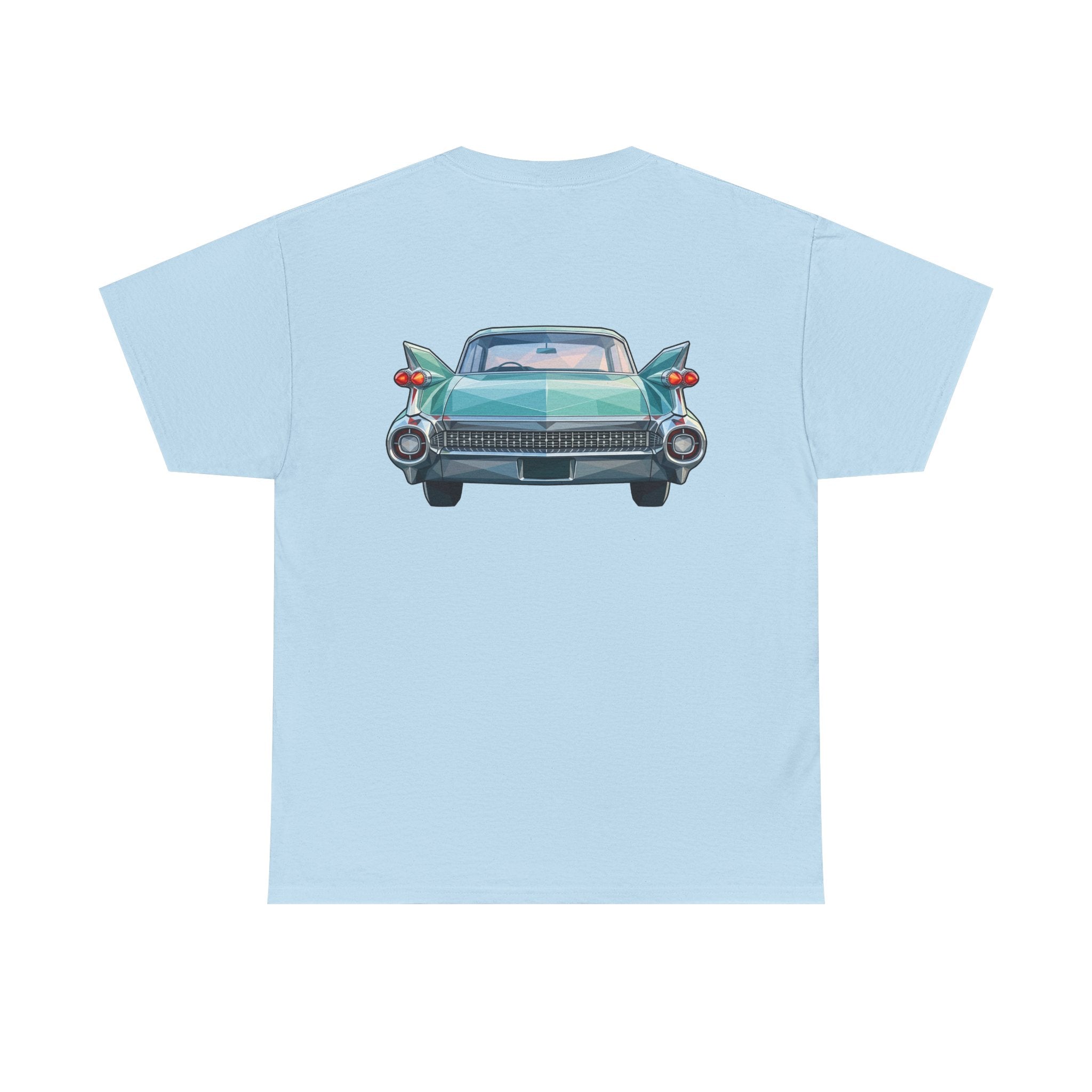 Classic Luxury Cruiser Car Tee | Big Fins Front & Rear Car Illustration