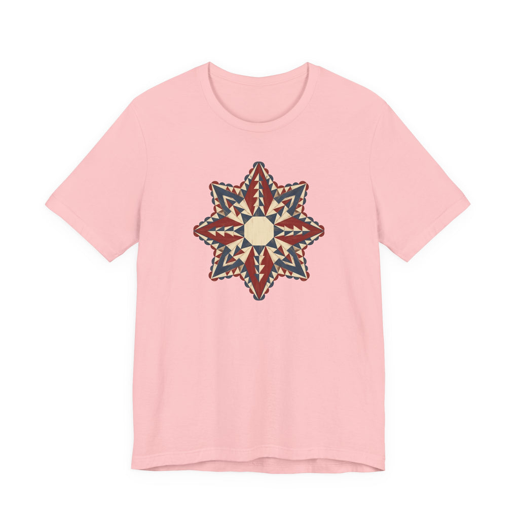 Southwestern Star Mandala Graphic Tee | Geometric Aztec Compass Boho Folk Art T-Shirt