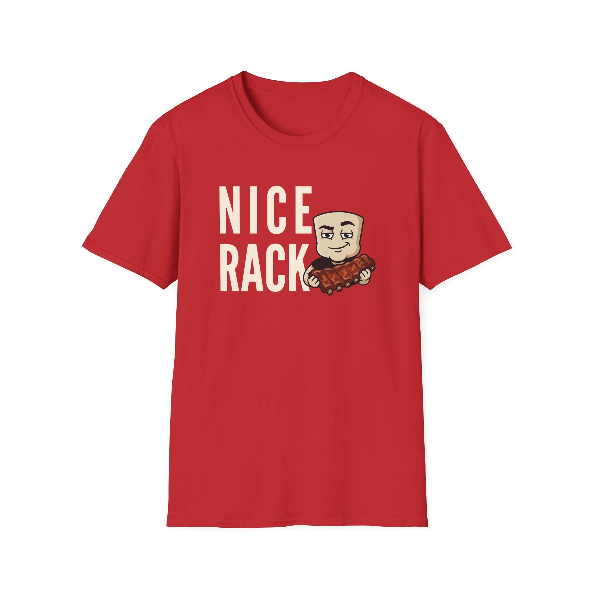 Nice Rack T-Shirt | Funny BBQ Ribs Grilling Tee | Cookout Humor Food Pun Gift