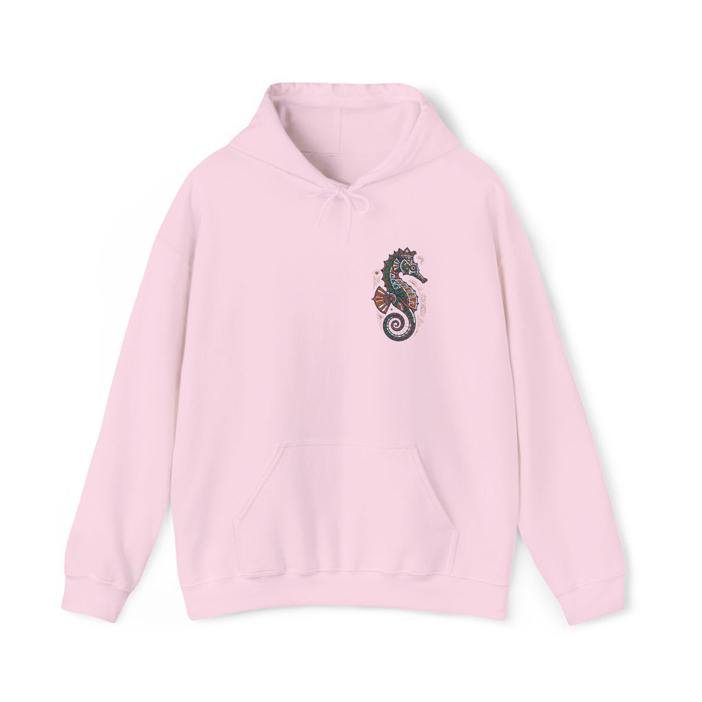 Floral Seahorse Hoodie | Botanical Ocean Art Sweatshirt, Unisex Sea Life Gift, Nautical Nature Pullover