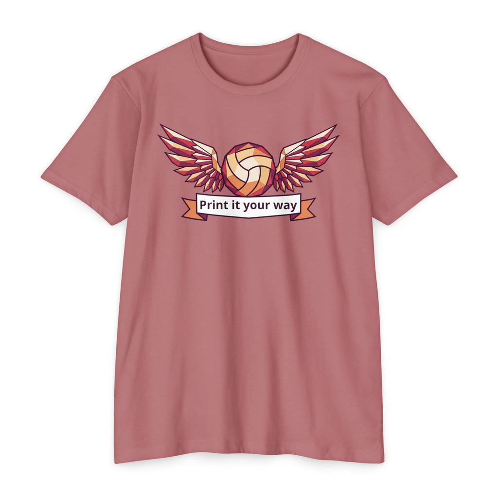 Custom Volleyball T-Shirt Personalized Winged Volleyball Banner Tee Add Your Name or Team Gift Unisex