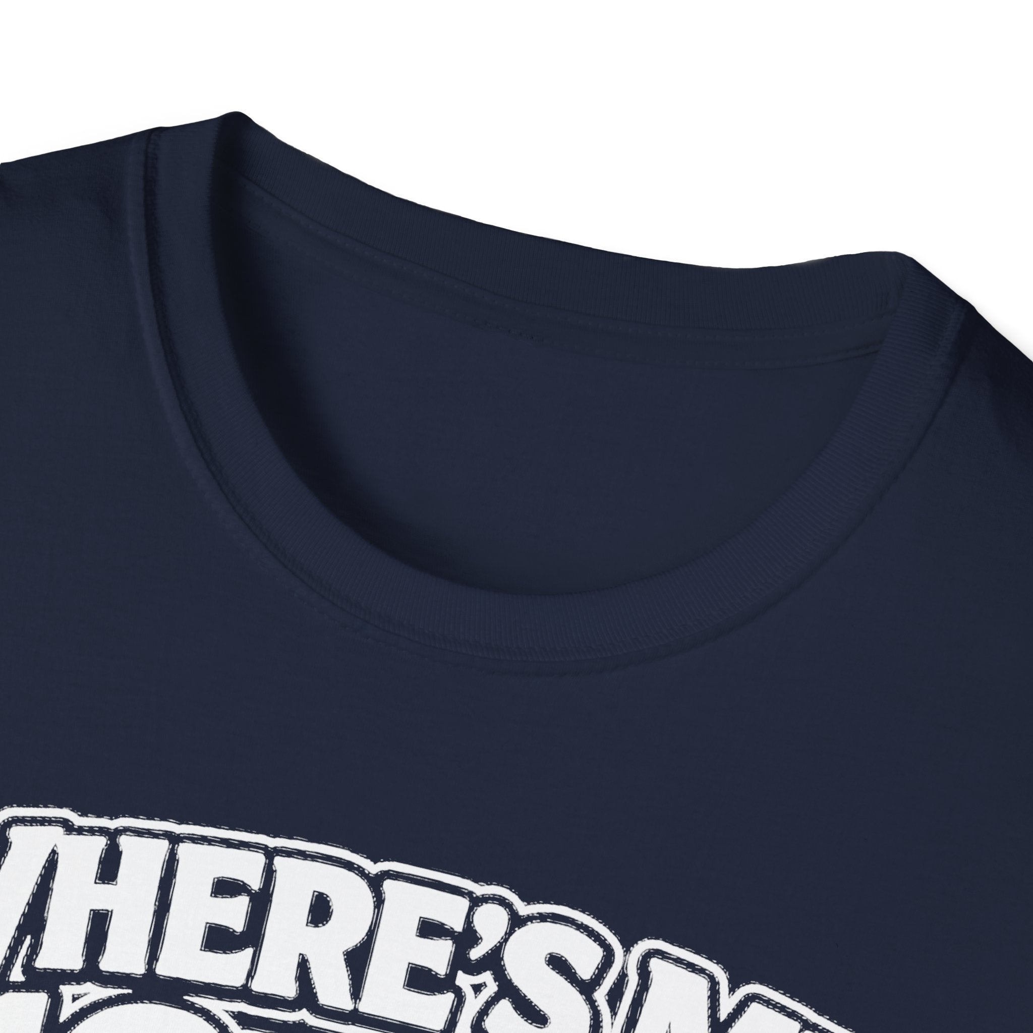 Navy T-shirt close-up of “WHERE’S MY 10MM” graphic