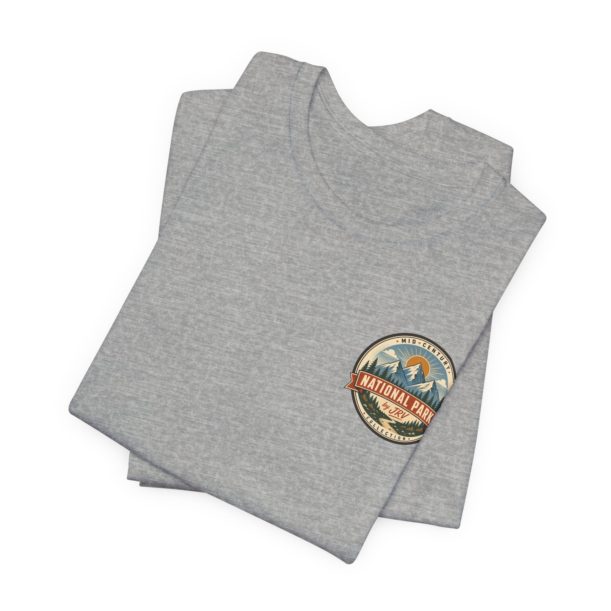 Heather gray T-shirt with circular Yosemite National Park chest logo