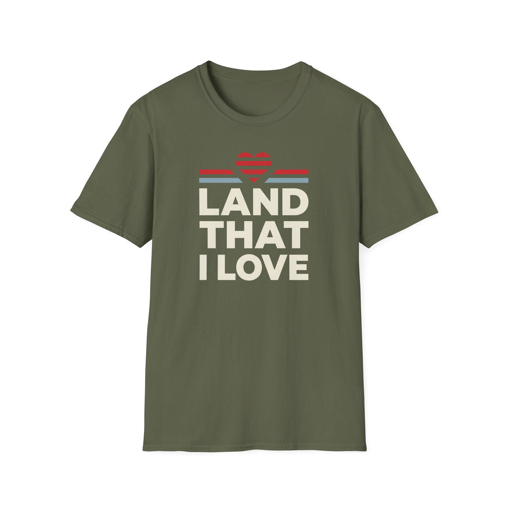 Land That I Love T-Shirt | Patriotic America Shirt, USA Heart Tee, 4th of July Gift, Patriotic Unisex Graphic Tee