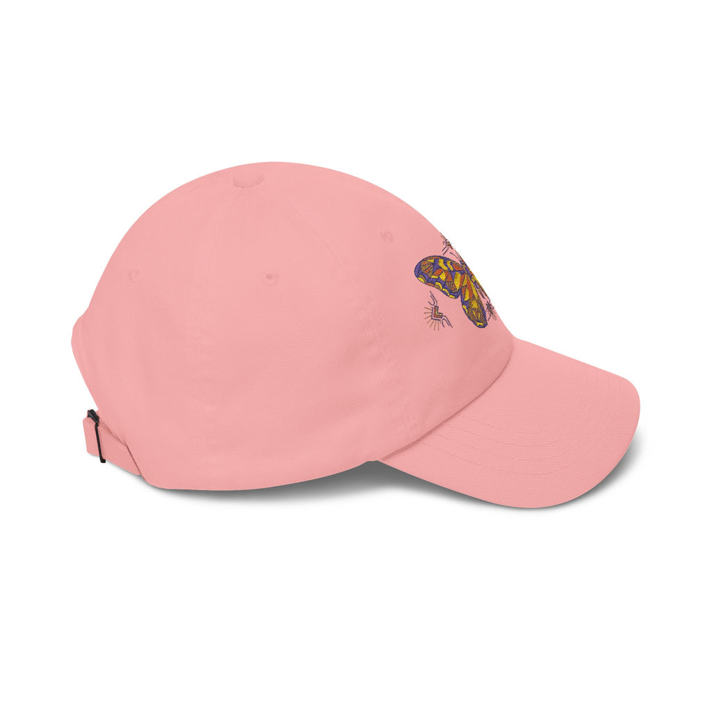 Butterfly Embroidered Dad Cap — Colorful Mosaic Moth Baseball Hat
