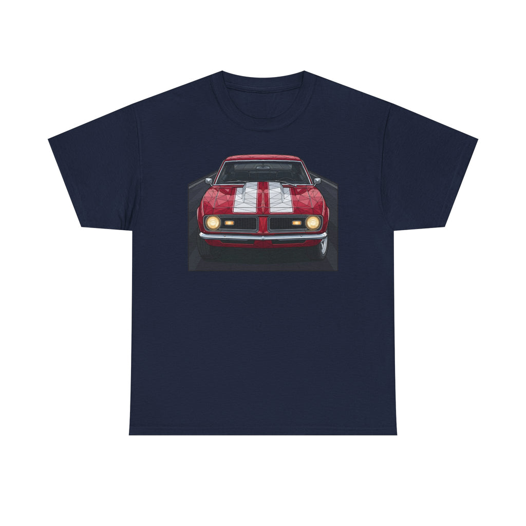 70s Red Muscle Car Tee | Front and Back Vintage Car Illustration