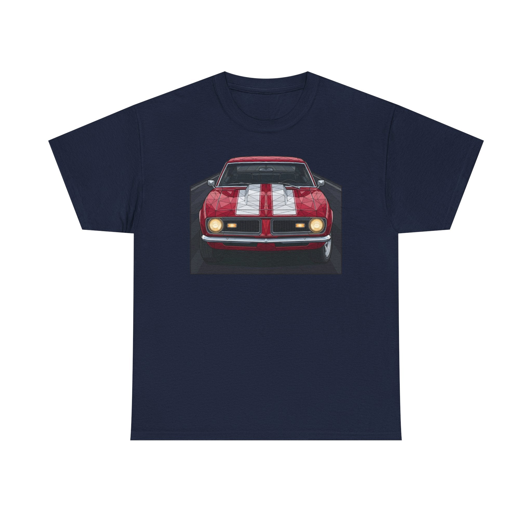 70s Red Muscle Car Tee | Front and Back Vintage Car Illustration