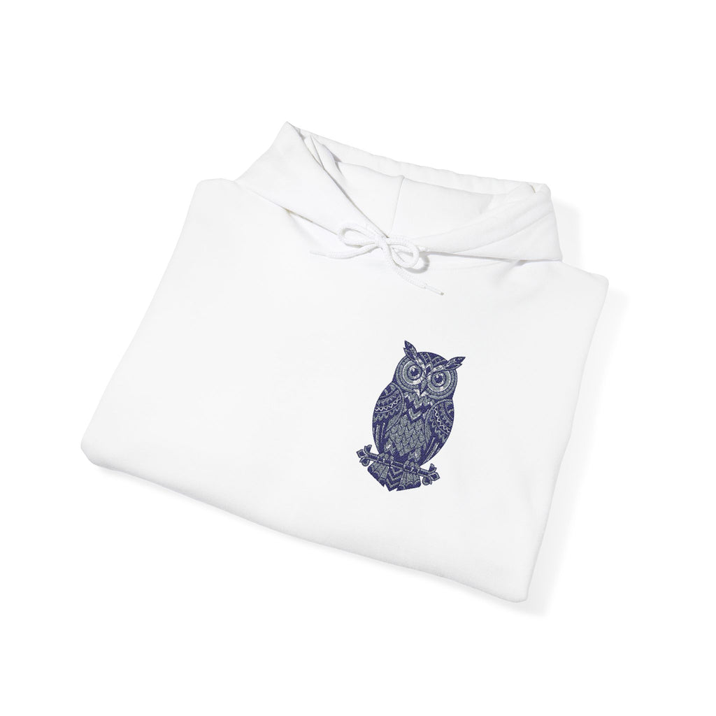Floral Owl Hoodie | Botanical Bird Small Chest Print, Unisex Nature Sweatshirt, Owl Lover Gift Pullover