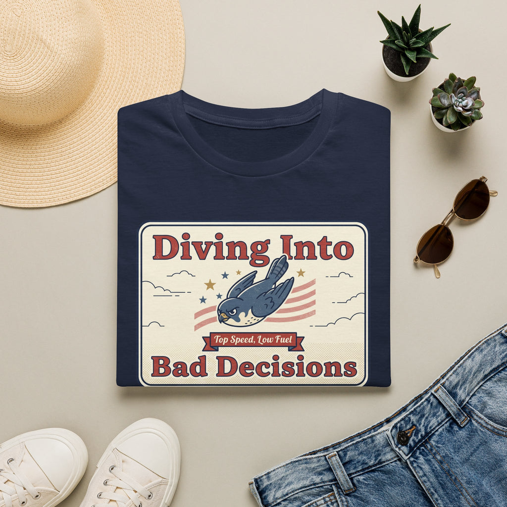 Diving Into Bad Decisions T-Shirt | Retro Shark Graphic