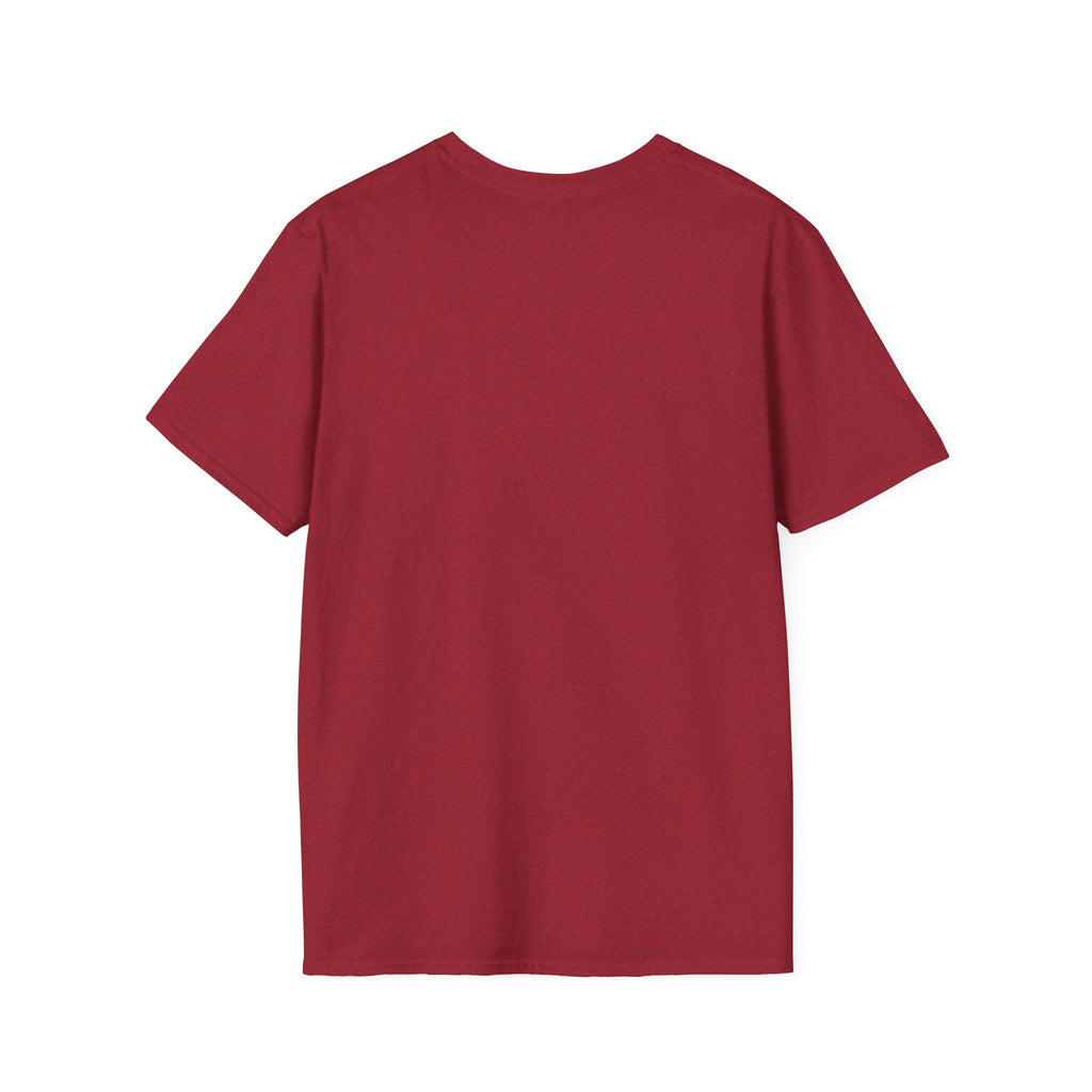 Red crew-neck T-shirt, solid color with no visible front print