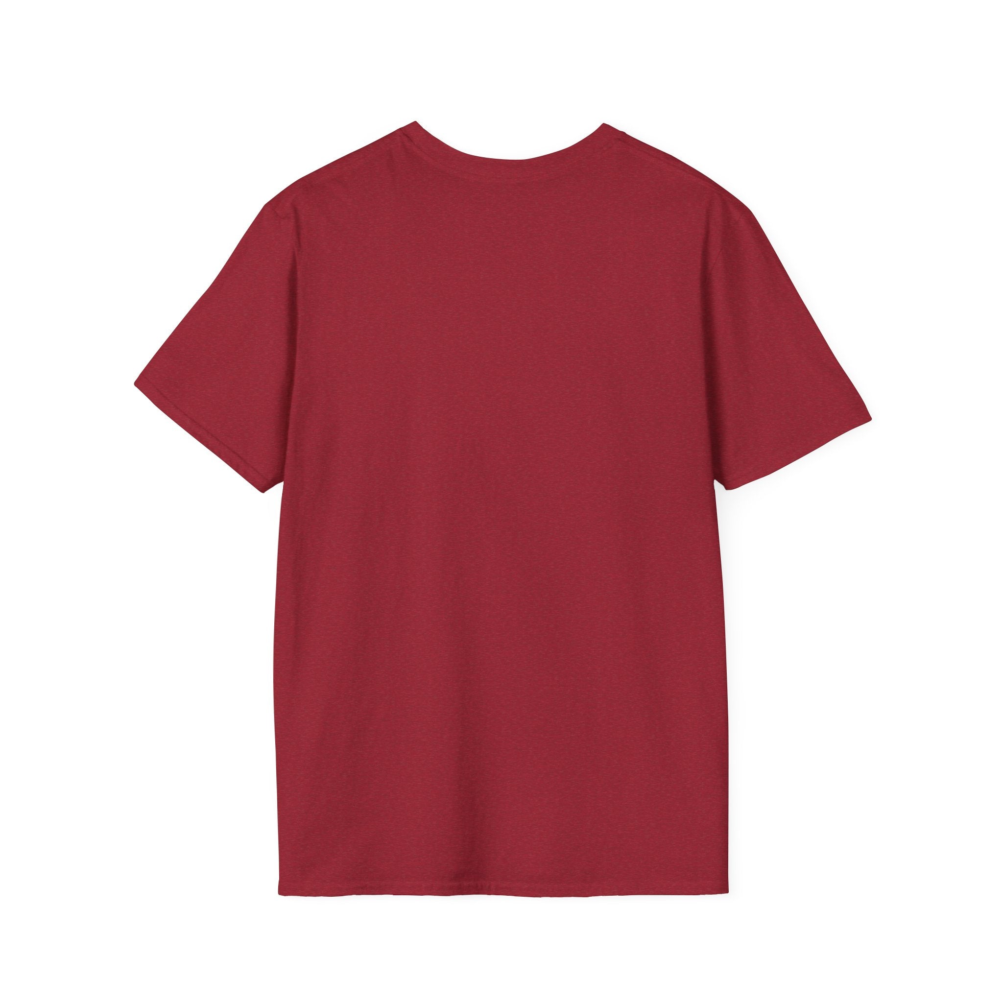 Red crew-neck T-shirt, solid color with no visible front print