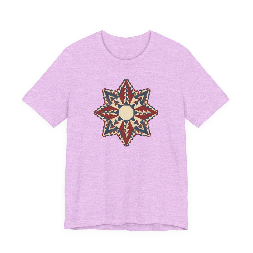 Southwestern Star Mandala Graphic Tee | Geometric Aztec Compass Boho Folk Art T-Shirt