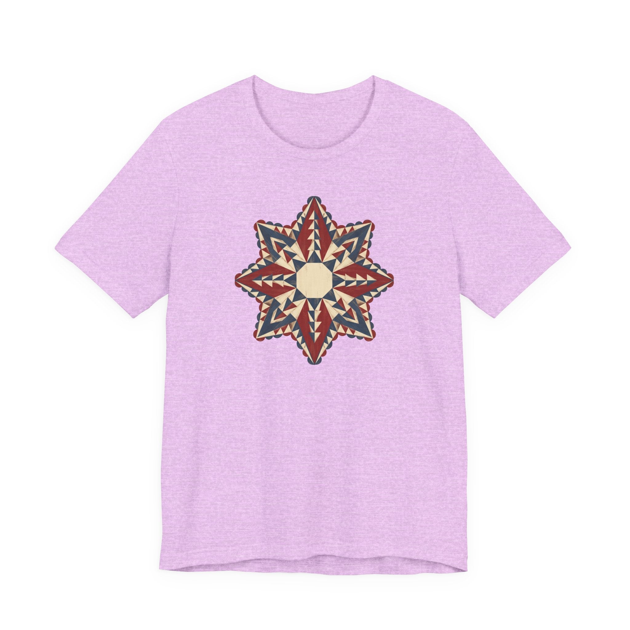 Southwestern Star Mandala Graphic Tee | Geometric Aztec Compass Boho Folk Art T-Shirt