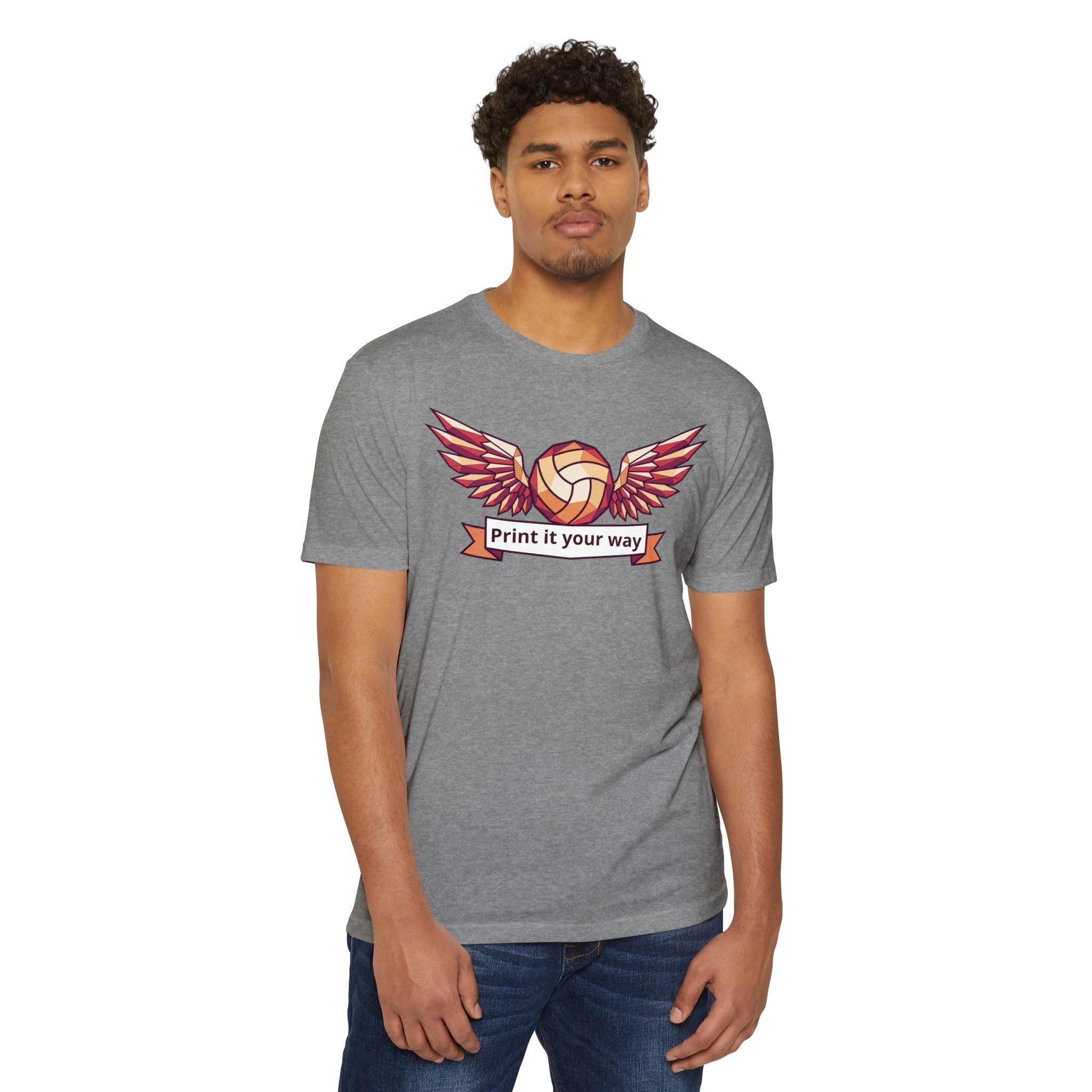 Custom Volleyball T-Shirt Personalized Winged Volleyball Banner Tee Add Your Name or Team Gift Unisex