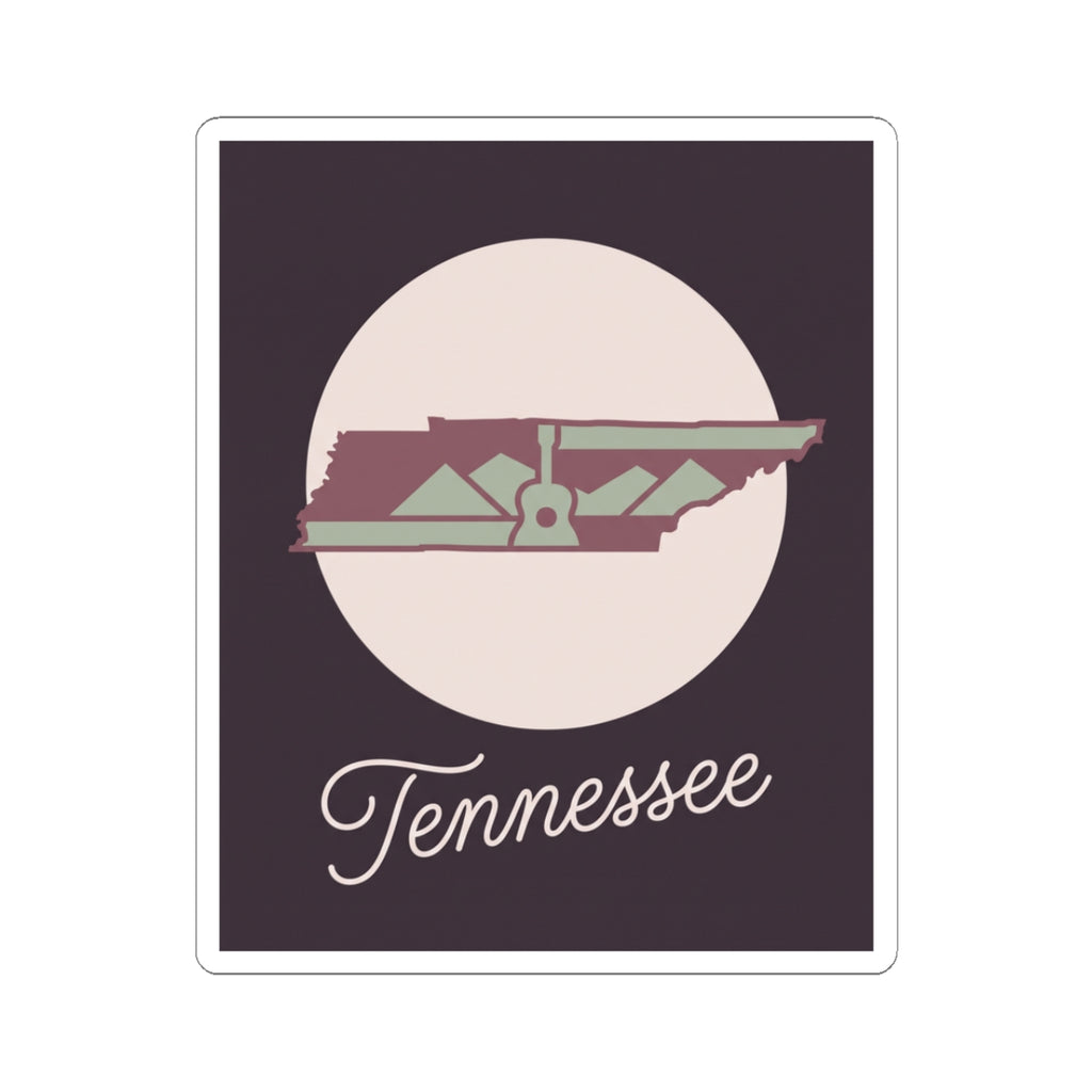 Tennessee state silhouette kiss-cut decal sticker with word “Tennessee”