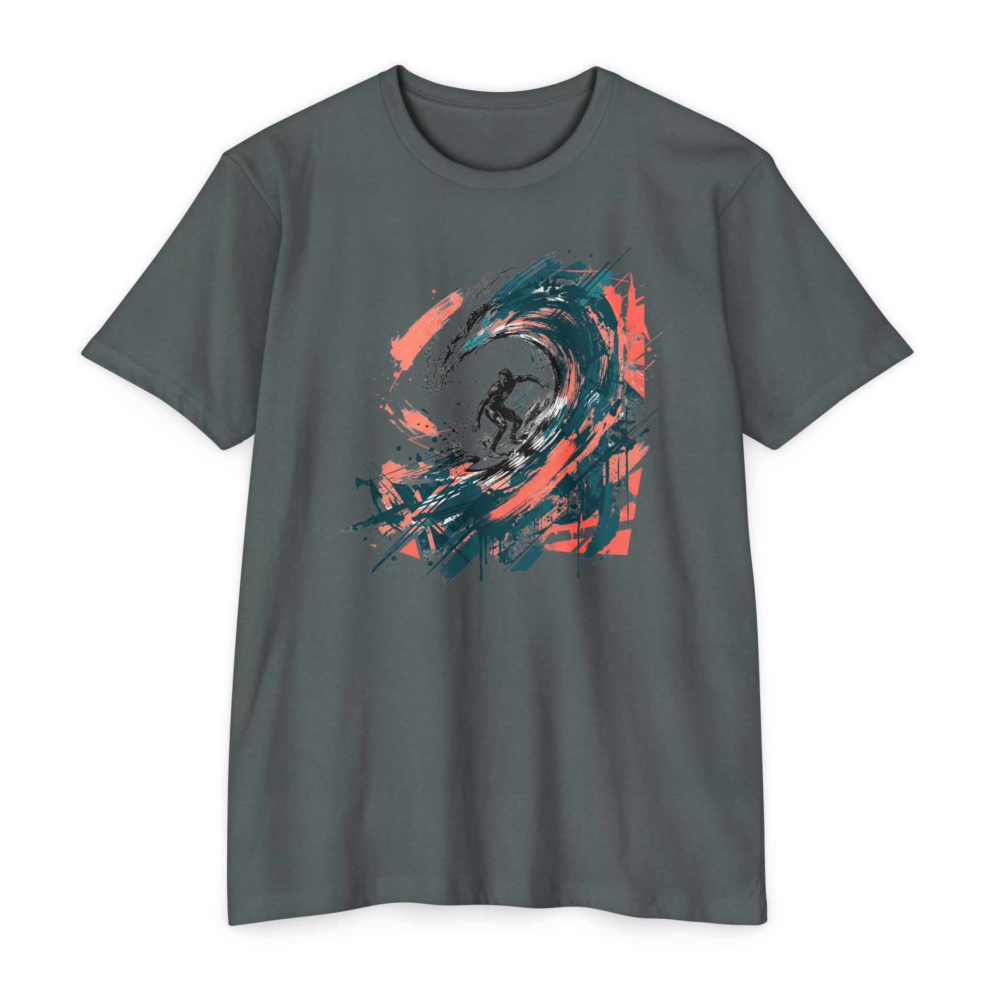 Surfer T-Shirt Wave Paintbrush Art Abstract Ocean Surf Graphic Tee Surfer Gift Beach Lover Unisex