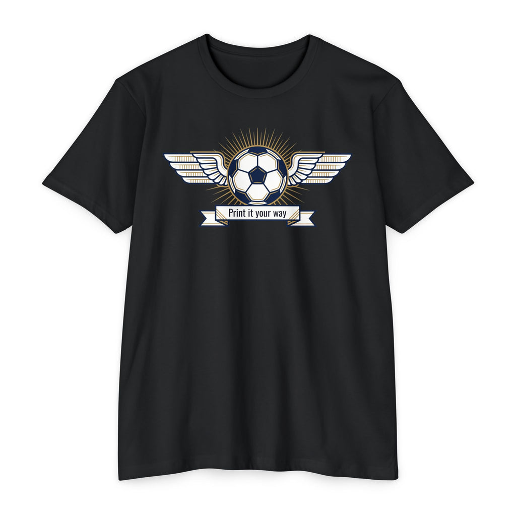 Custom Vintage Soccer T-Shirt Personalized Winged Soccer Emblem Tee Add Your Name or Team Soccer Gift