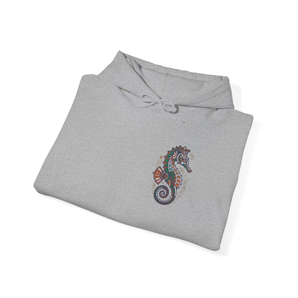 Floral Seahorse Hoodie | Botanical Ocean Art Sweatshirt, Unisex Sea Life Gift, Nautical Nature Pullover