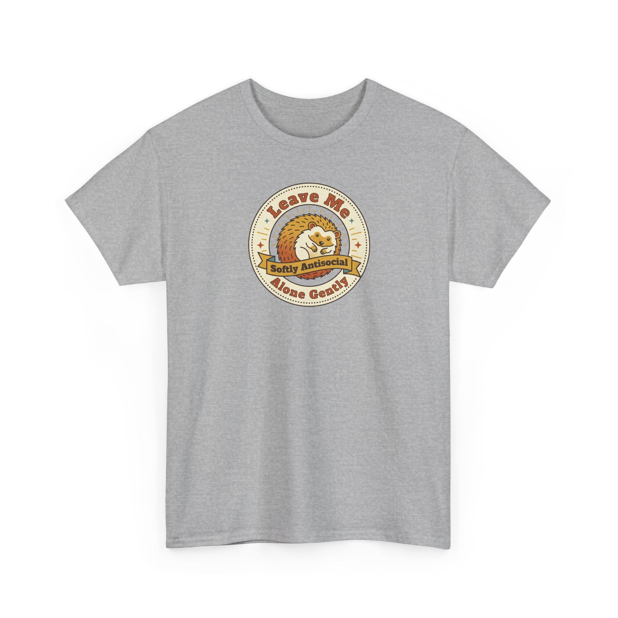 Leave Me Alone Softly Antisocial T-Shirt | Funny Introvert Hedgehog Graphic Tee