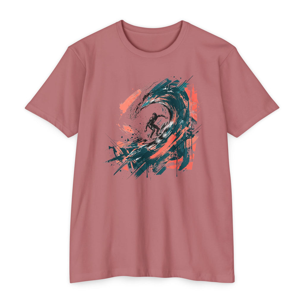 Surfer T-Shirt Wave Paintbrush Art Abstract Ocean Surf Graphic Tee Surfer Gift Beach Lover Unisex