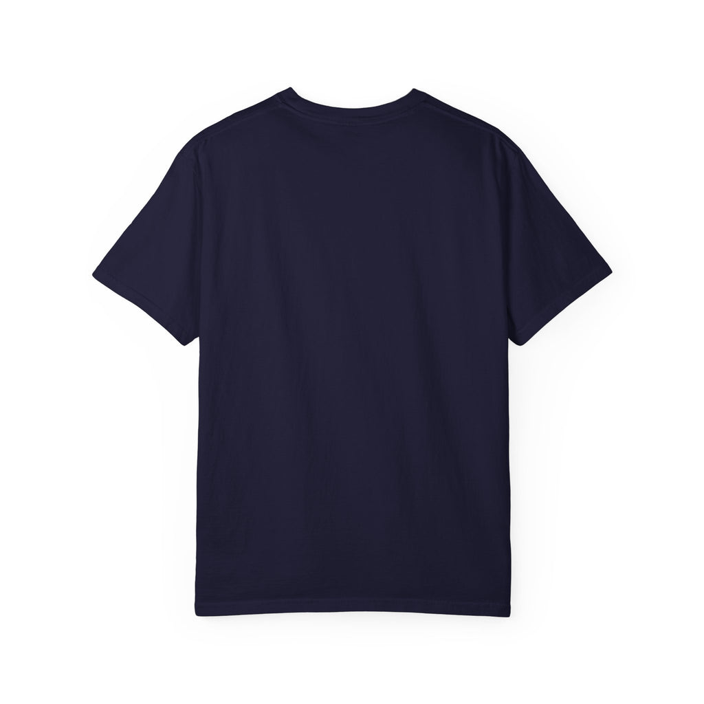 Dark navy T-shirt, front view, plain crew neck