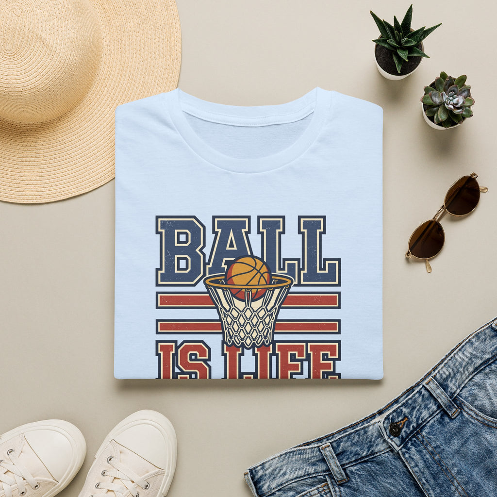 Basketball T-Shirt | Ball Is Life Retro Hoops Graphic Tee