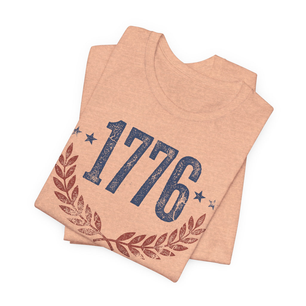 1776 Laurel Wreath T-Shirt | Patriotic American Revolution History Independence Day Graphic Tee