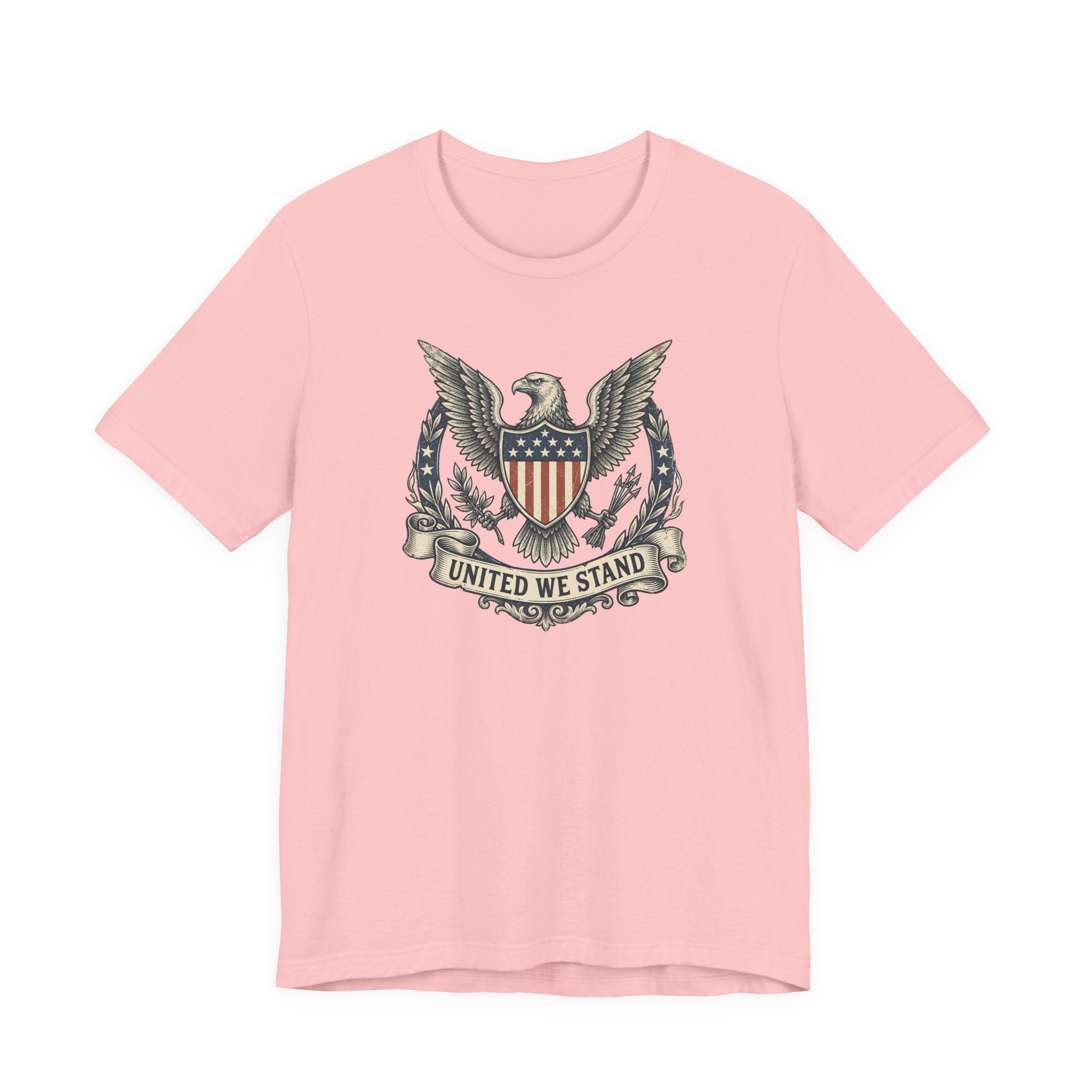 American Eagle Shield United We Stand T-Shirt | Patriotic USA Flag Crest Graphic Tee