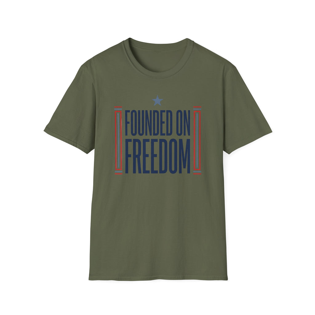 Founded on Freedom T-Shirt | Patriotic USA Shirt, 4th of July Gift, America Pride Tee, Unisex Patriotic Flag Graphic Tee