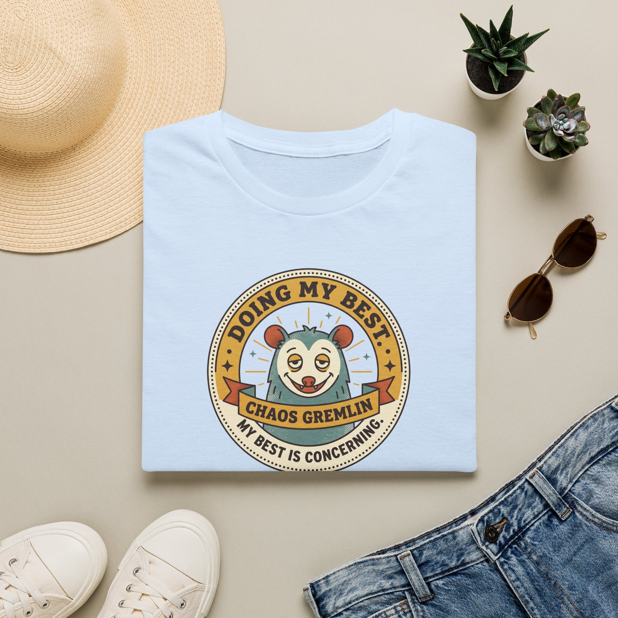 Funny Chaos Gremlin T-Shirt | Doing My Best Cute Panda Graphic Tee | Sarcastic Humor Shirt Gift