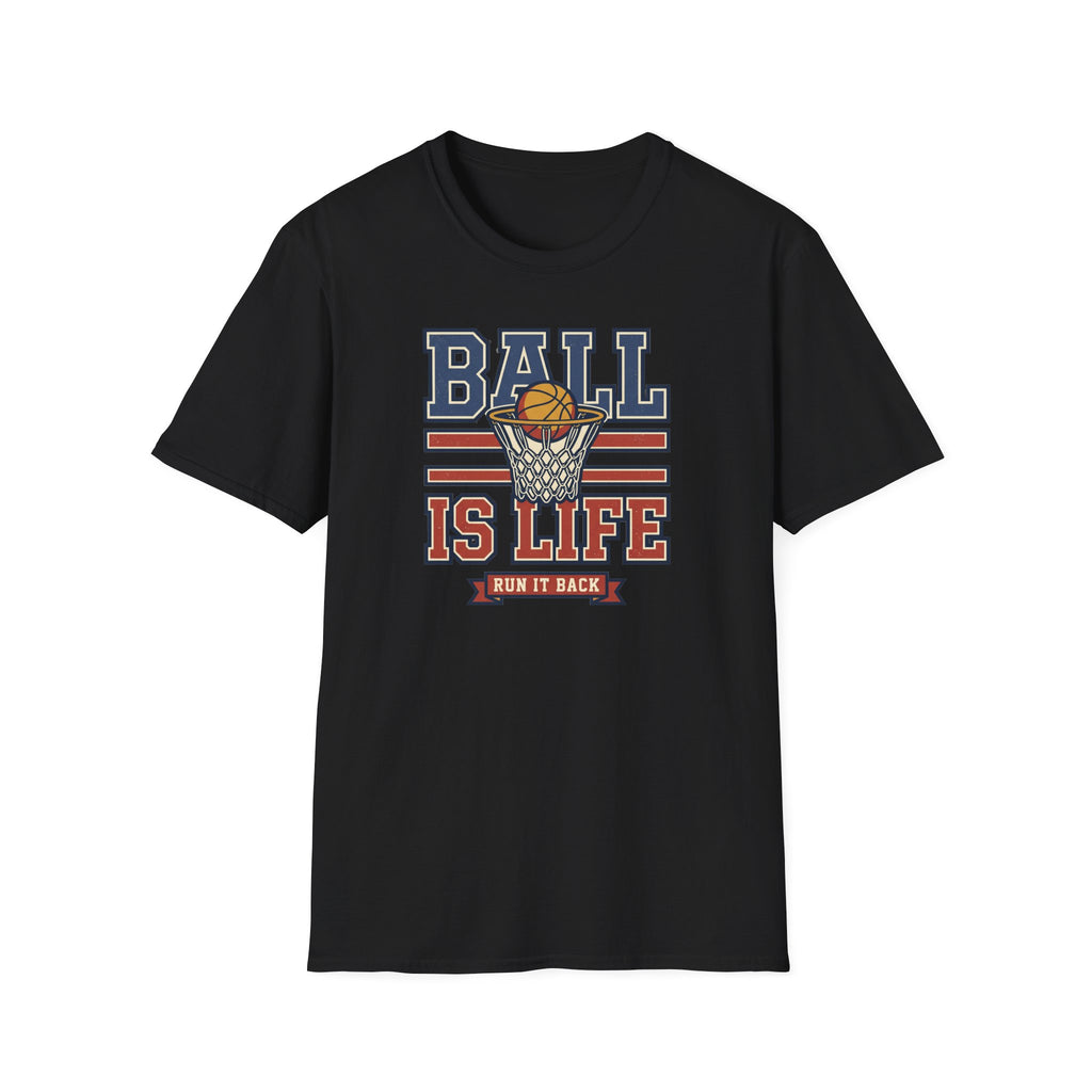 Basketball T-Shirt | Ball Is Life Retro Hoops Graphic Tee