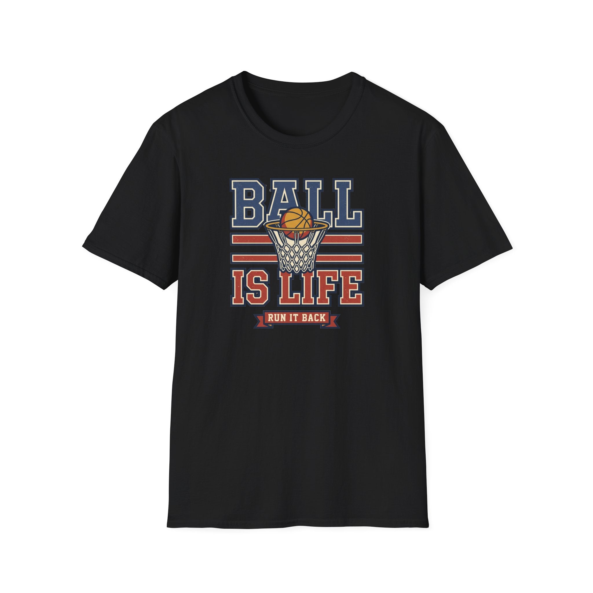 Basketball T-Shirt | Ball Is Life Retro Hoops Graphic Tee