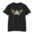 Custom Soccer T-Shirt Personalized Winged Soccer Ball Banner Tee Add Your Name or Team Gift Unisex