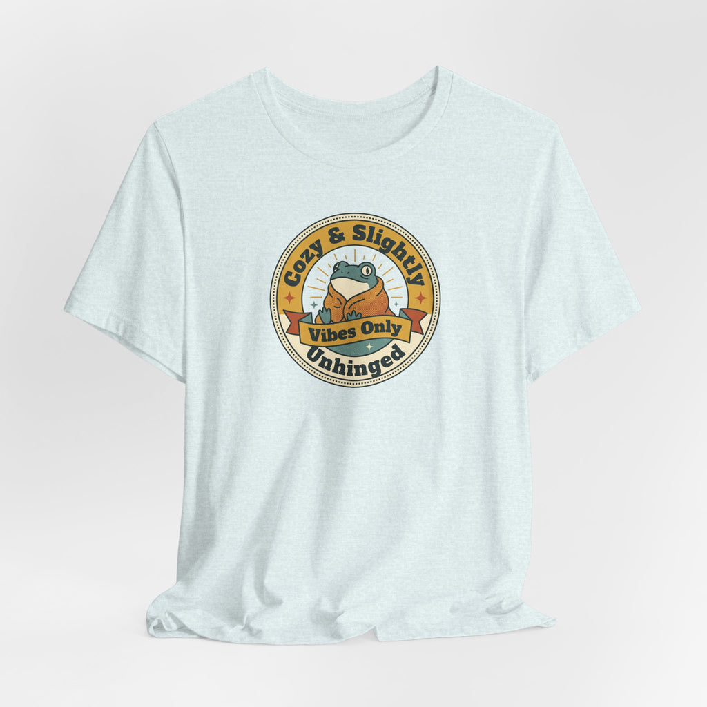Cozy & Slightly Unhinged Vibes Only T-Shirt | Retro Sloth Graphic Tee