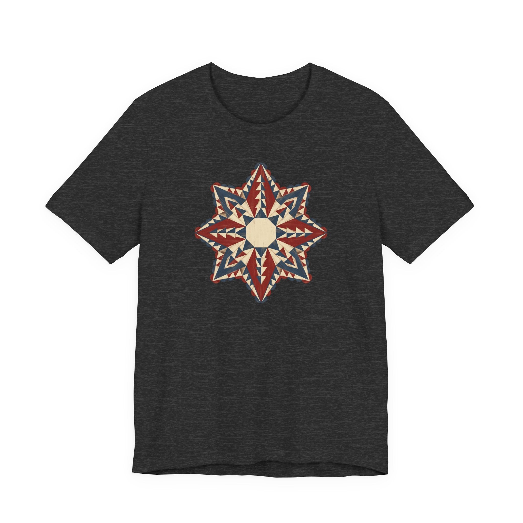 Southwestern Star Mandala Graphic Tee | Geometric Aztec Compass Boho Folk Art T-Shirt