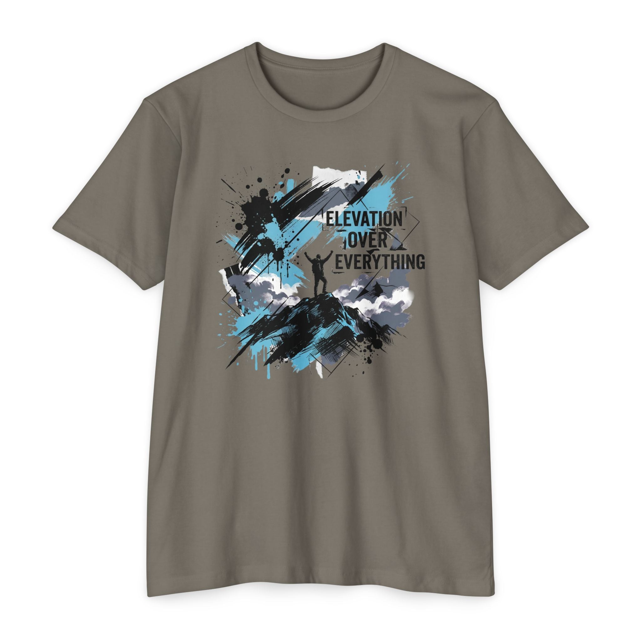Mountain T-Shirt Elevation Over Everything Silhouette Graphic Tee Hiking Gift Outdoor Adventure Unisex
