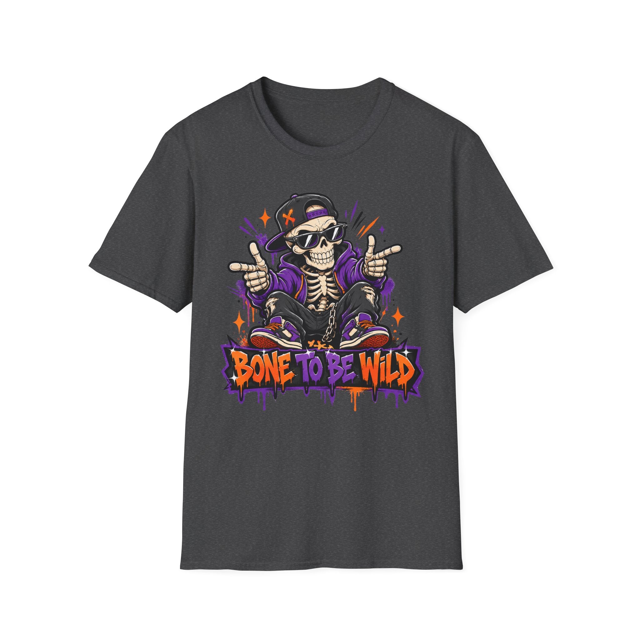 Bone To Be Wild Skeleton DJ T-Shirt | Halloween Skull Graphic Tee | Spooky Music Lover Shirt | Funny Skeleton Gift | Halloween Tee