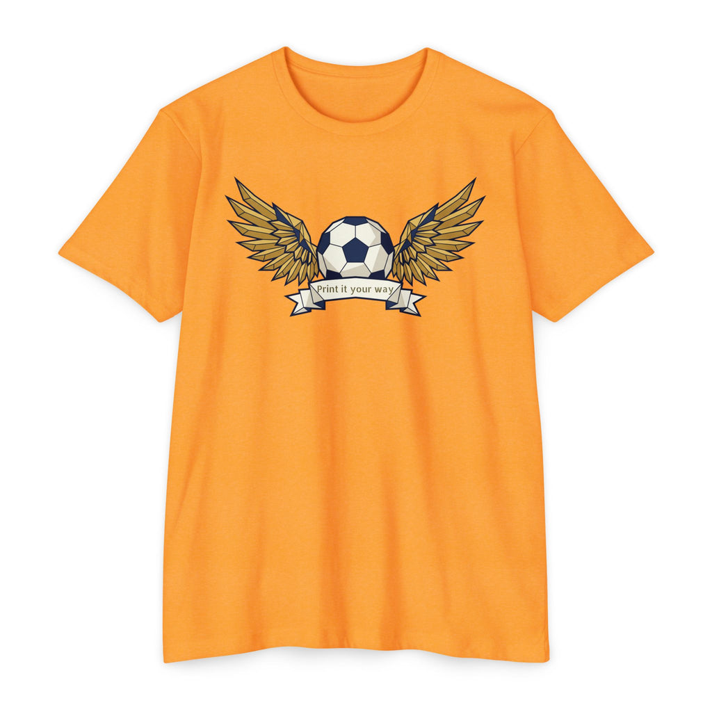 Custom Soccer T-Shirt Personalized Winged Soccer Ball Banner Tee Add Your Name or Team Gift Unisex