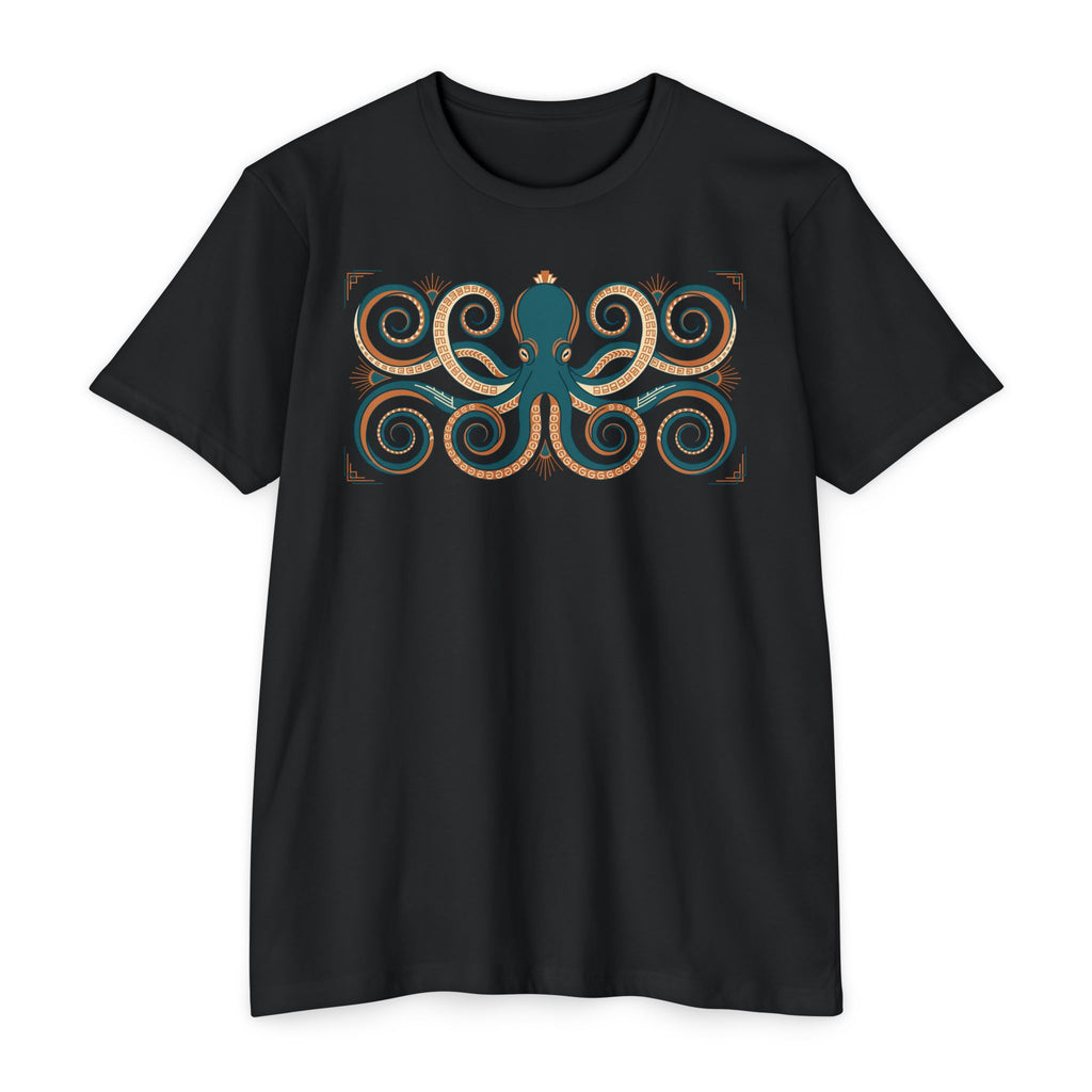 Octopus T-Shirt Teal Swirl Nautical Sea Creature Graphic Tee Ocean Lover Gift Unisex