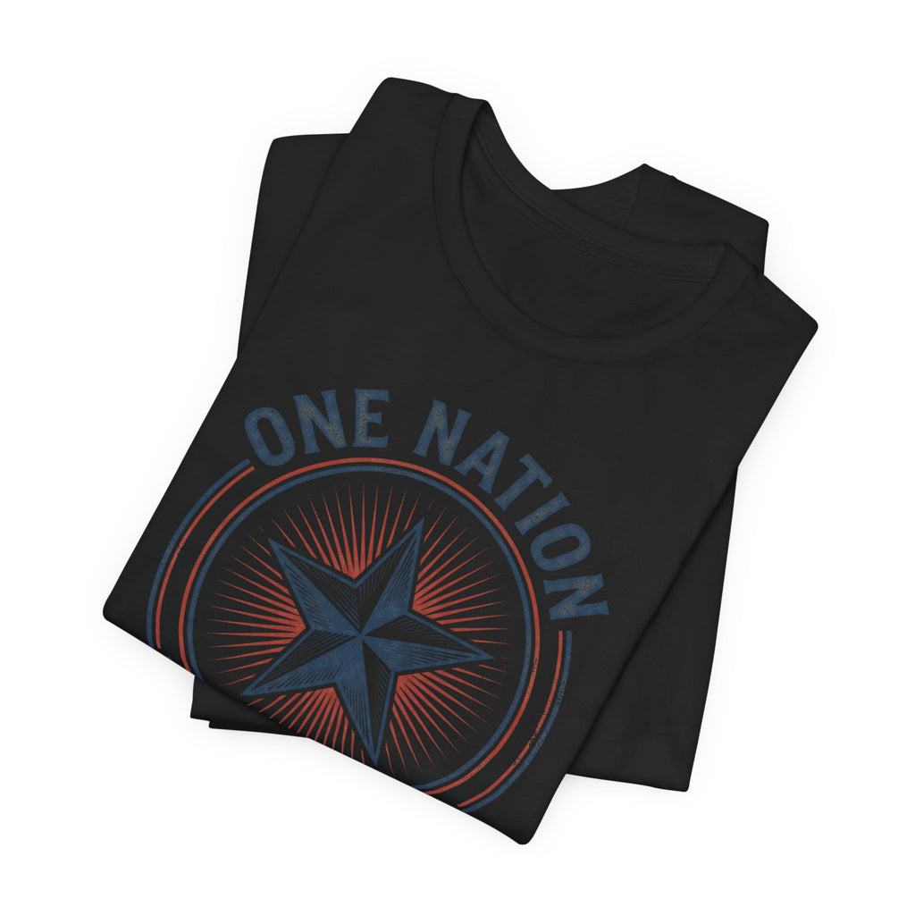 One Nation Under God T-Shirt | Patriotic Christian Faith Americana Star Graphic Tee
