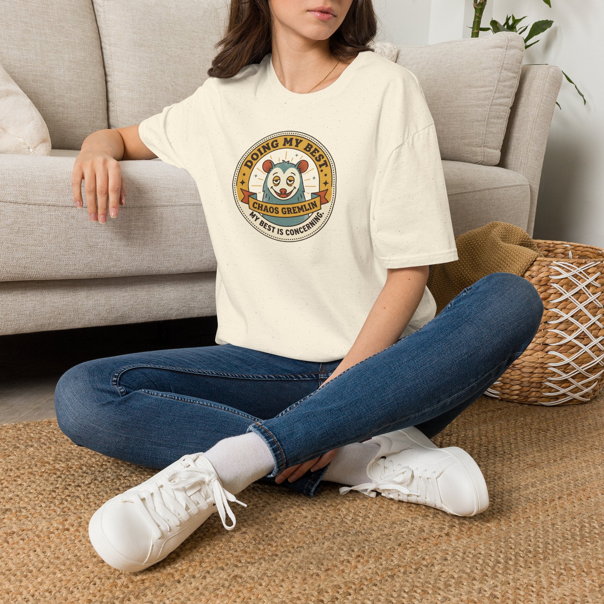 Funny Chaos Gremlin T-Shirt | Doing My Best Cute Panda Graphic Tee | Sarcastic Humor Shirt Gift