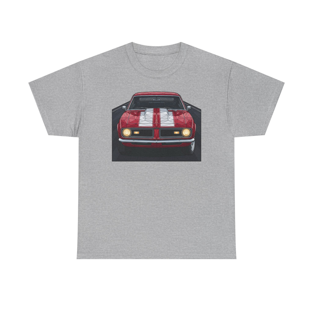 70s Red Muscle Car Tee | Front and Back Vintage Car Illustration