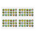 Emoji-Gesichts-Stickerbogen mit Die-Cut Ausdrucks-Symbolen, viele lustige Gesichter