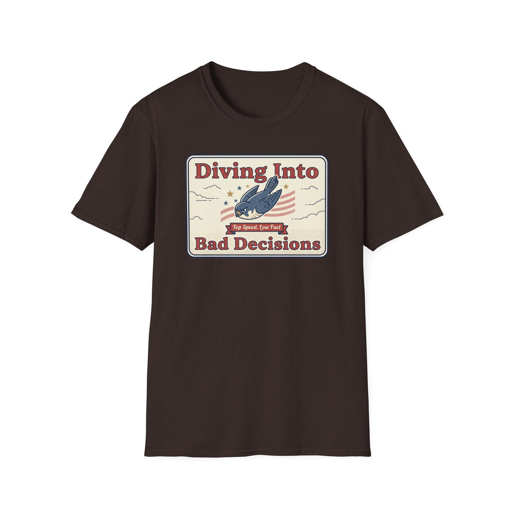 Diving Into Bad Decisions T-Shirt | Retro Shark Graphic