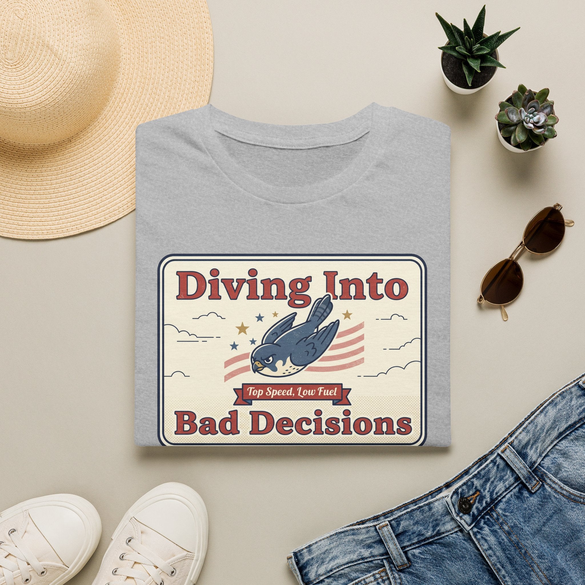 Diving Into Bad Decisions T-Shirt | Retro Shark Graphic